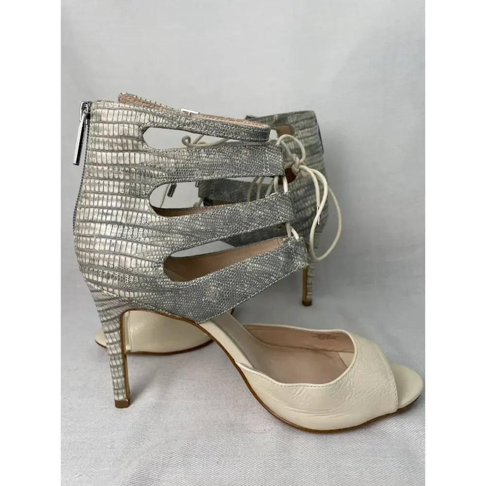 Louise Et Cie High Heels Womens 9M Sandals Beige Strappy Open Toe Stilettoes